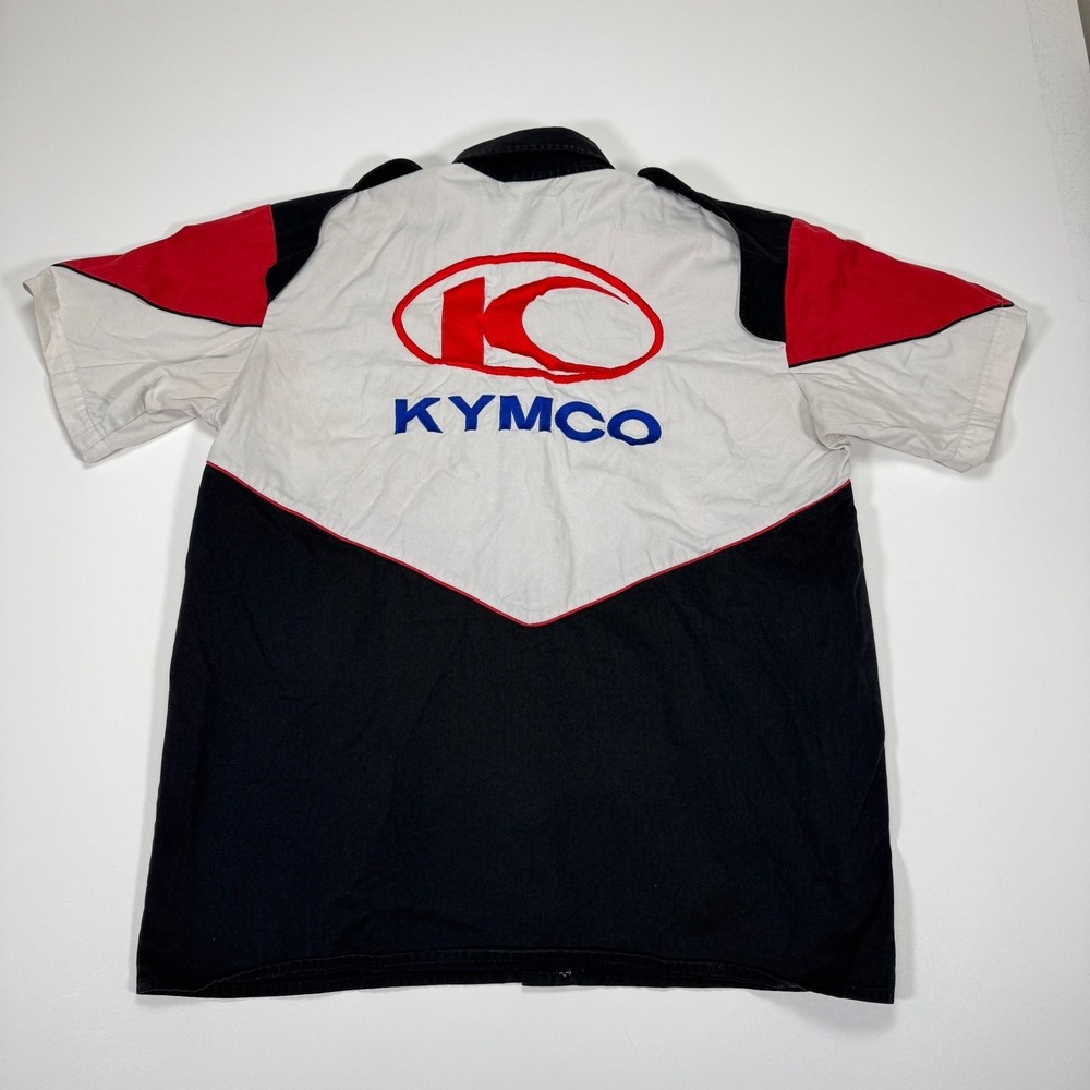 Speed Zone Race Gear Kymco Racing Pit Crew Shirt Mens L Colorblock Embroidered - Picture 2 of 12